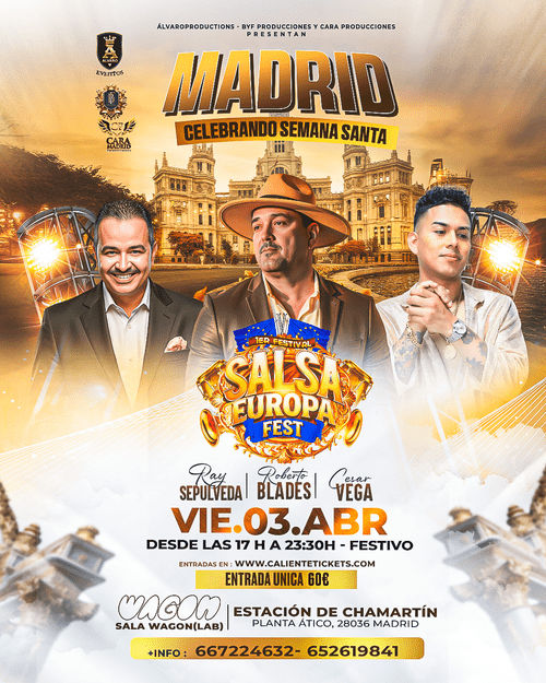 Salsa Europa Fest en Sala Wagon (Madrid) · 3 de abril, 2026
