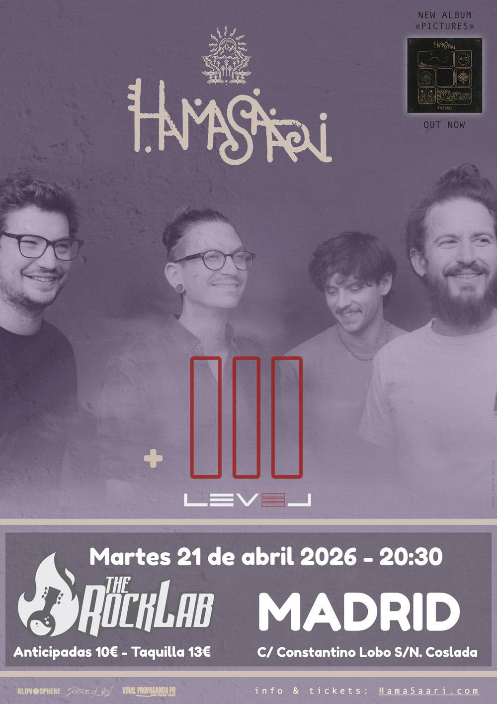 Concierto de Hamasaari en The Rock Lab (Coslada) · 21 de abril, 2026