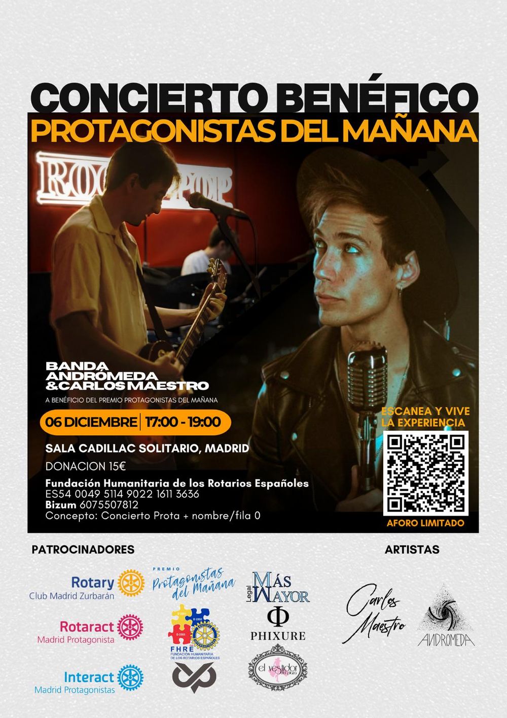 Diciembre-6 / Sala Cadillac Solitario / Banda Andrómeda & Carlos Maestro / Madrid 2025