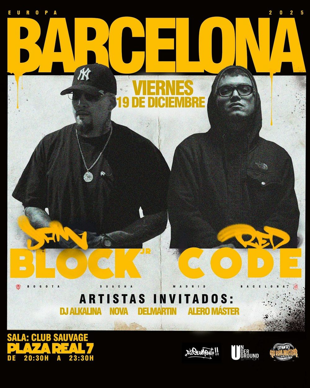 Diciembre-19 / Club Sauvage / Jam Block + Red Code / Barcelona 2025