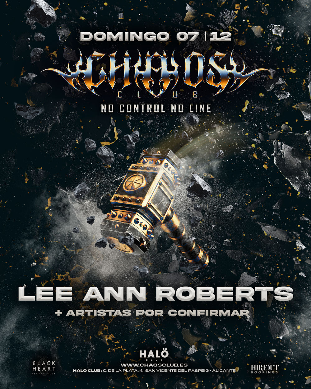 Diciembre-7 / Halö Club / Chaos Club: Lee Ann Roberts / San Vicente del Raspeig, Alicante 2025