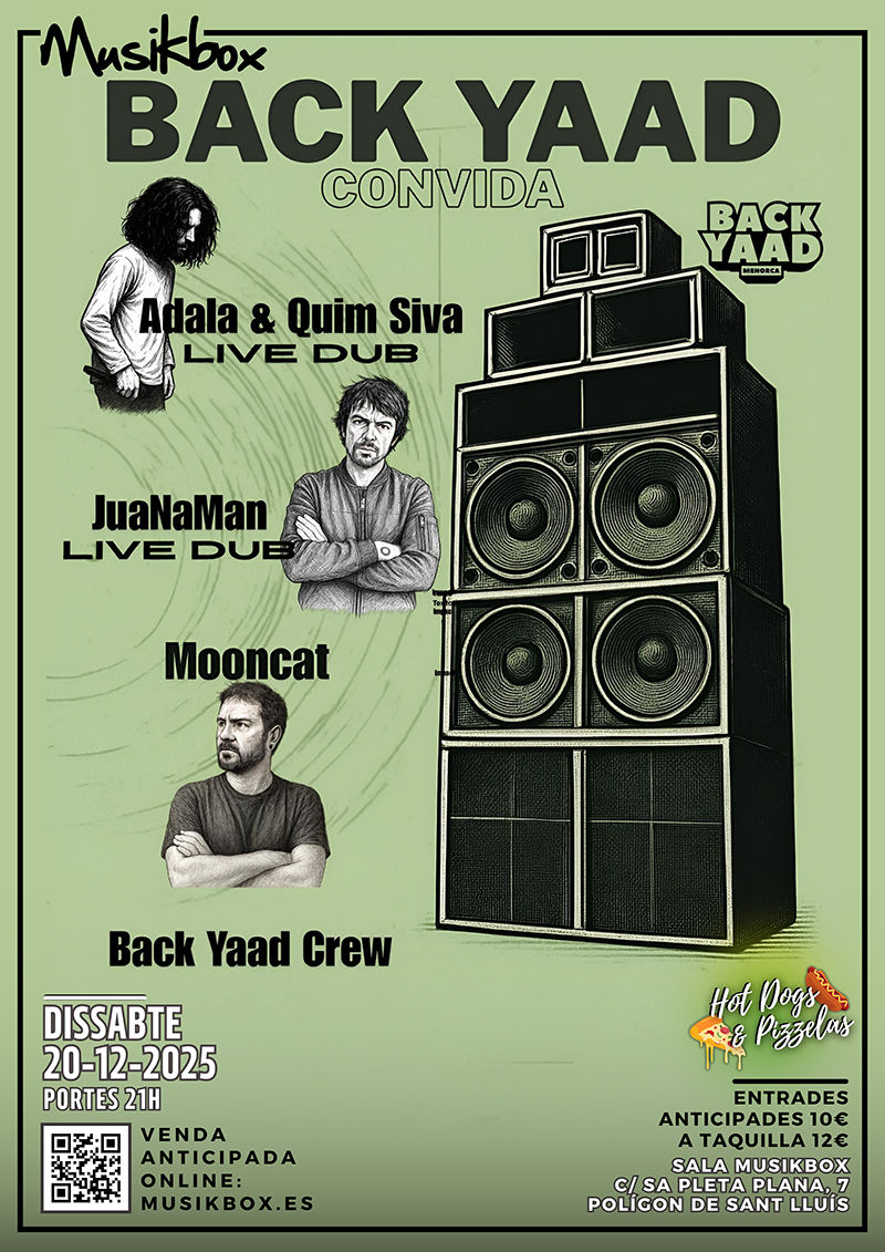 Diciembre-20 / Sala Musikbox / Quim Siva + JuaNaMan + Mooncat / Menorca 2025