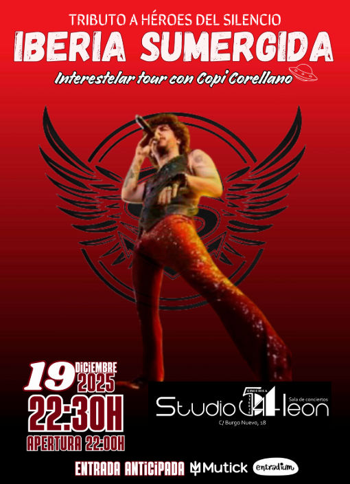 Diciembre-19 / Sala Studio 54 / Iberia Sumergia (Tributo Heroes del Silencio) / Leon 2025