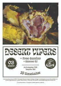 Enero-3 / Sala 16 Toneladas / Desert Vipers + Free Camino + Morreo DJ / Valencia 2026