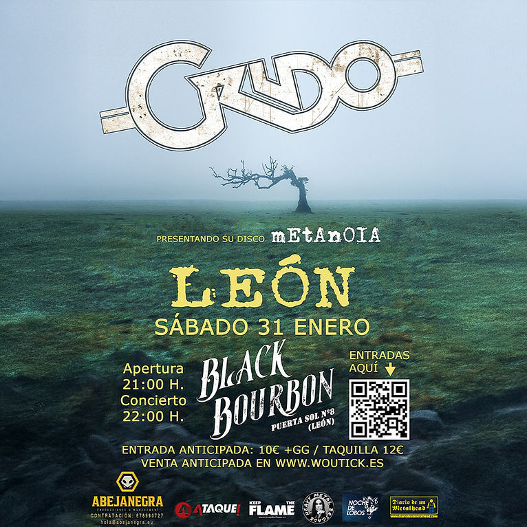 Concierto de Crudo en Black Bourbon (León) · 31 de enero, 2026