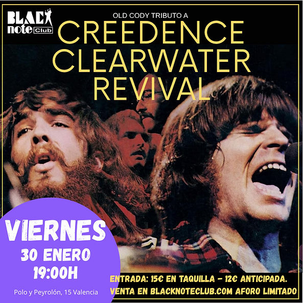 Enero-30 / Black Note Club / Old Cody Band (Tributo Creedence Clearwater Revival) / Valencia 2026