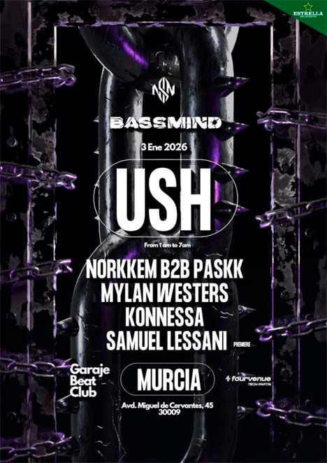 Enero-3 / Garaje Beat Club / Bassmind: Ush, Norkkem, Paskk, Konnessa, Samuel Lessani, M.Westers / Murcia 2026