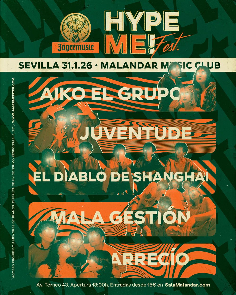 Enero-31 / Sala Malandar / Hype Me! Fest: Aiko, Juventude, Mala Gestión, Arrecío, Diablo Shanghai / Sevilla 2026