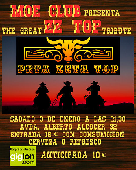 Enero-3 / Moe Club / Peta Zeta Top (Tributo ZZ Top) / Madrid 2026