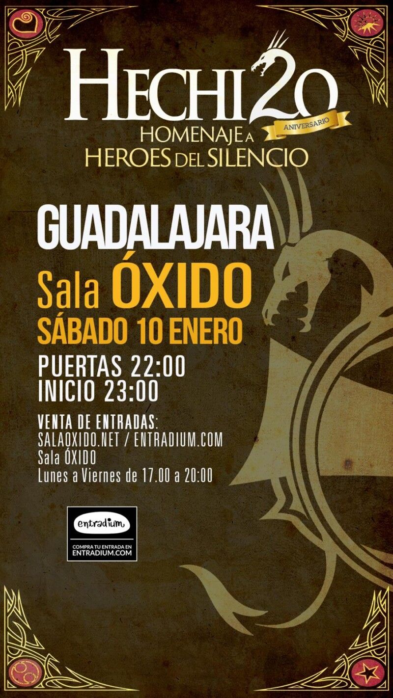 Enero-10 / Sala Óxido / Hechizo (Tributo Héroes del Silencio) / Guadalajara 2026