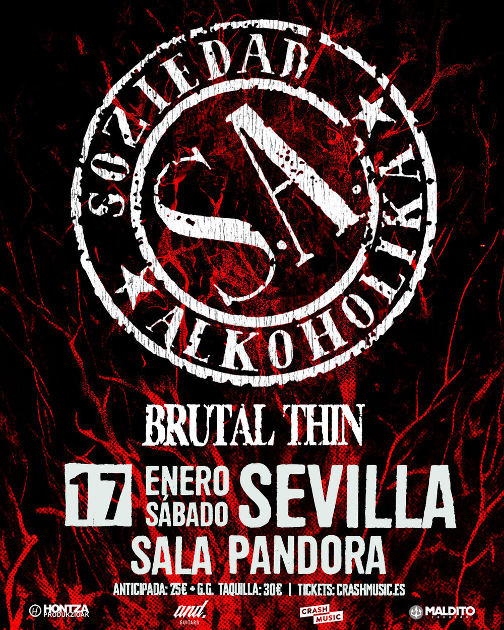 Enero-17 / Sala Pandora / Sociedad Alkoholika / Sevilla 2026