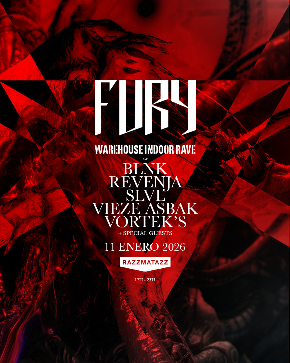 Enero-11 / Razzmatazz / Fury Festival: Blnk, Revenja, Slvl, Vieze Asbak, Vortek’s / Barcelona 2026