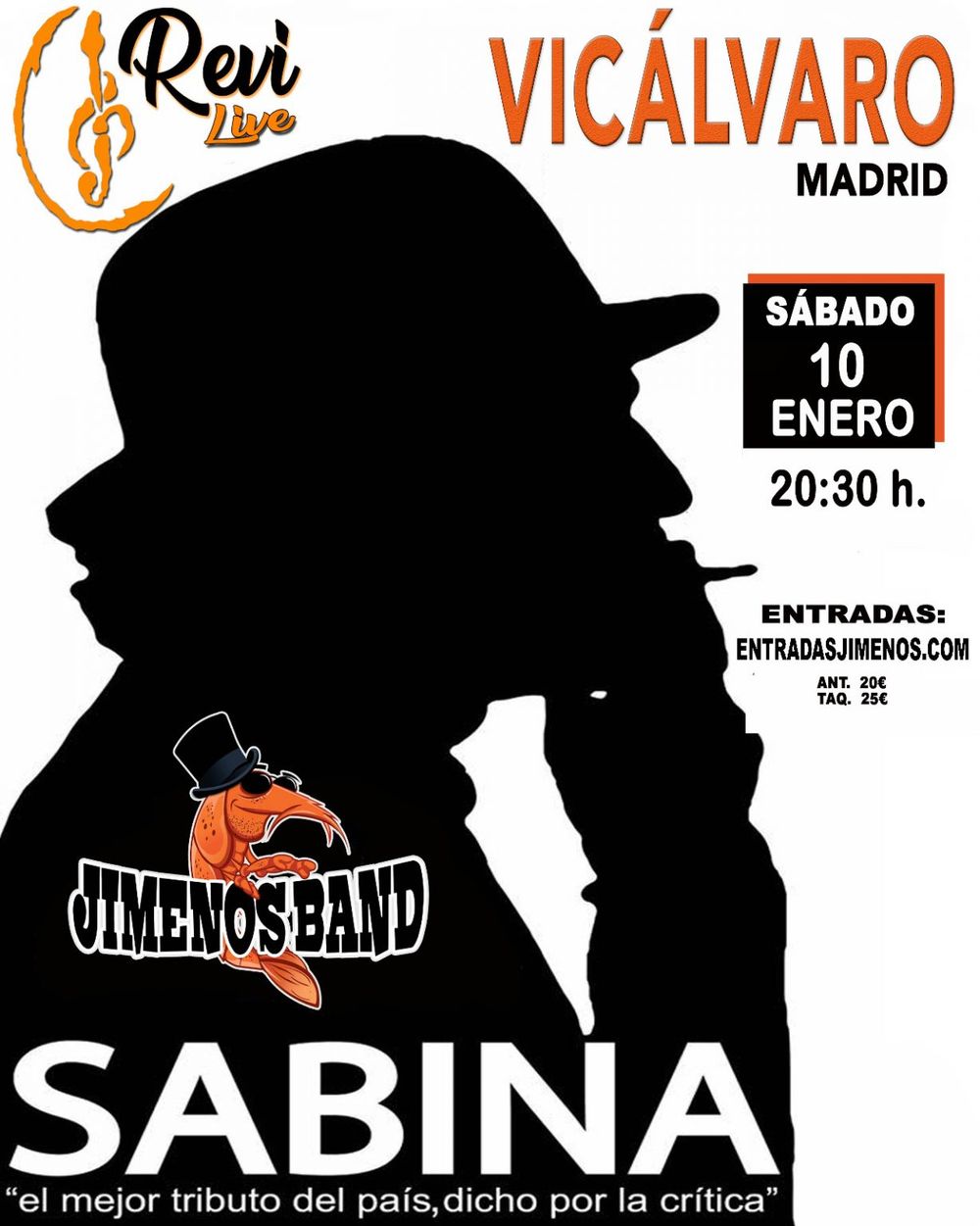Enero-10 / Sala Revi Live / Jimenos Band (Tributo Sabina) / Madrid 2026