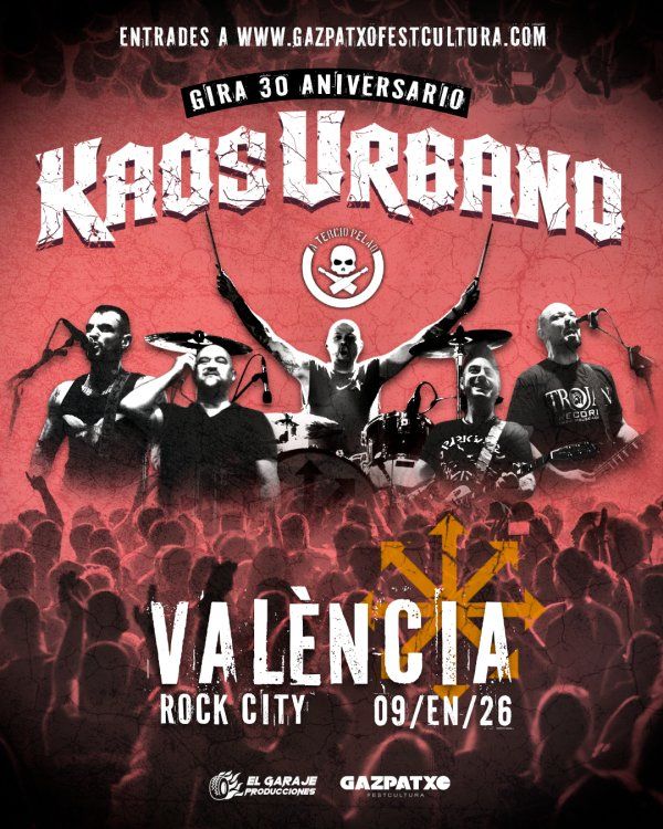Enero-9 / Rock City / Kaos Urbano + A Tercio Pelao / Almàssera, Valencia 2026