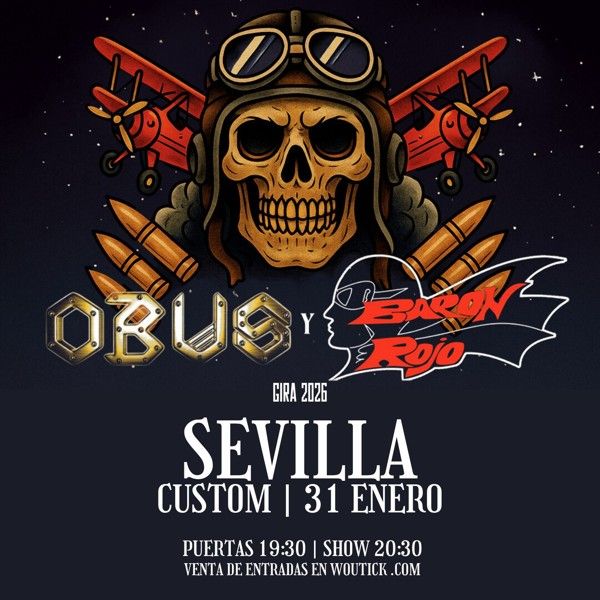 Concierto de Barón Rojo + Obús en Sala Custom (Sevilla) · 31 de enero, 2026