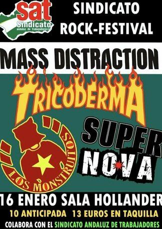 Enero-16 / Sala Holländer / Mass Distraction, Tricoderma, Super Nova, Los Monstruitos / Sevilla 2026
