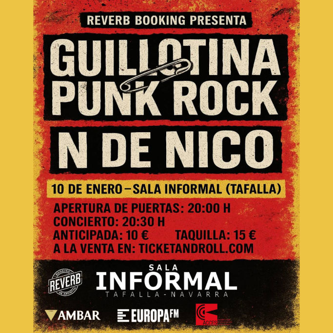Enero-10 / Sala Informal / Guillotina Punk Rock + N de Nico / Tafalla 2026
