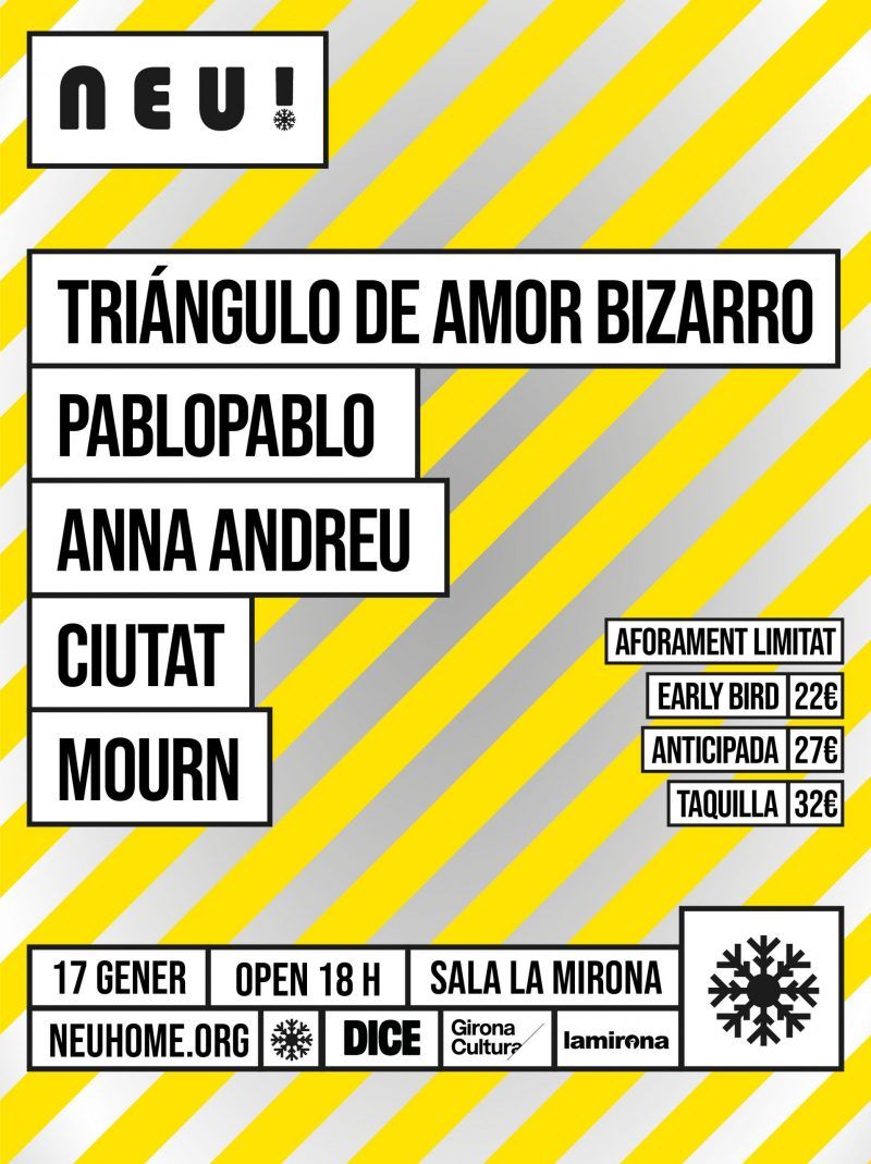 Enero-17 / Sala La Mirona / T. de Amor Bizarro, Pablopablo, Anna Andreu, Ciutat, Mourn / Salt, Girona 2026
