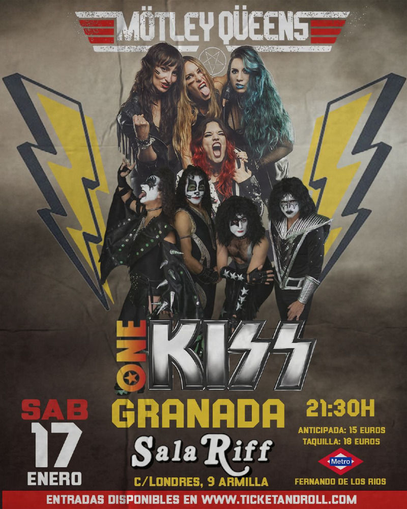 Enero-17 / Sala Riff / Mötley Qüeens (Tributo Motley Crüe) + One Kiss (Tributo Kiss) / Armilla, Granada 2026