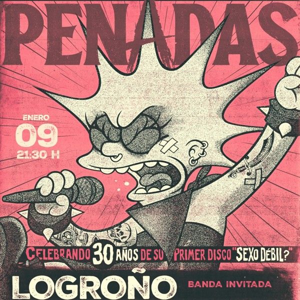 Enero-9 / Stereo Rockandroll Bar / Penadas por Ley + Guillotina / Logroño 2026