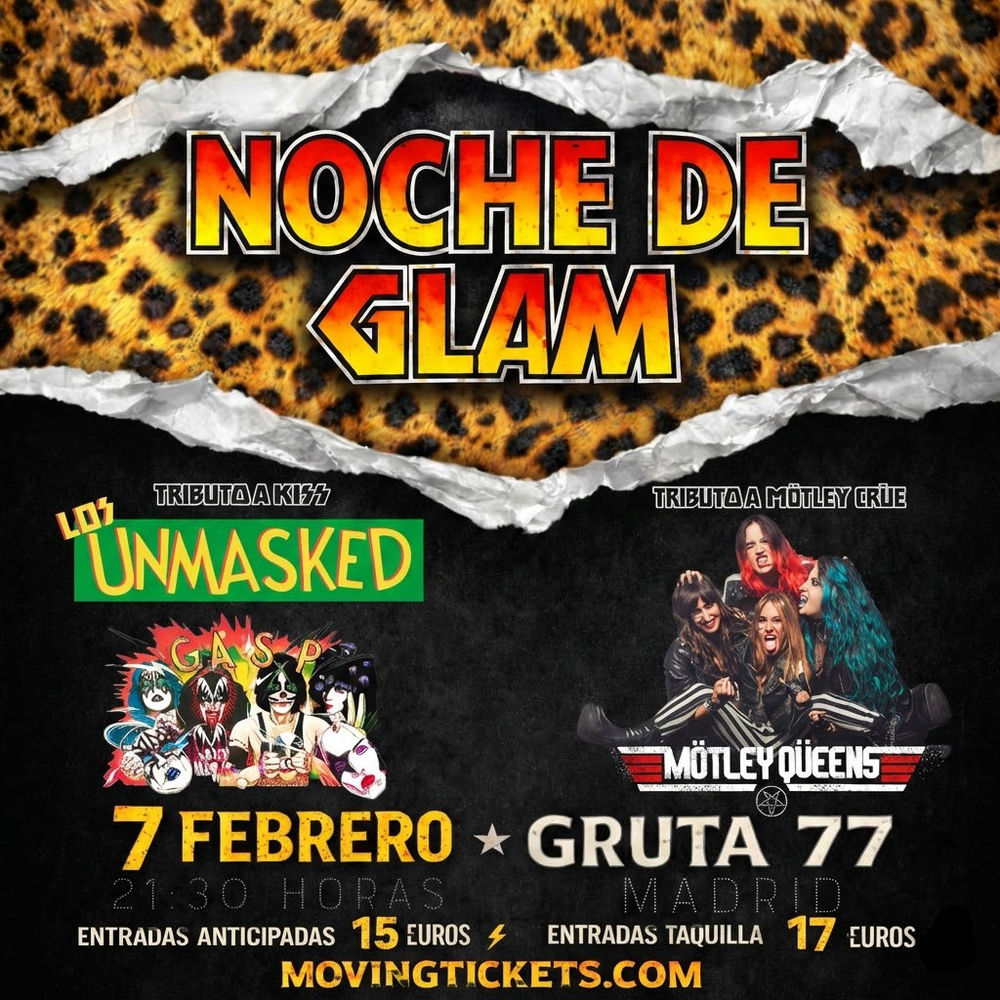Tributo a Kiss + Motley Crüe en Gruta 77 (Madrid) · 7 de febrero, 2026