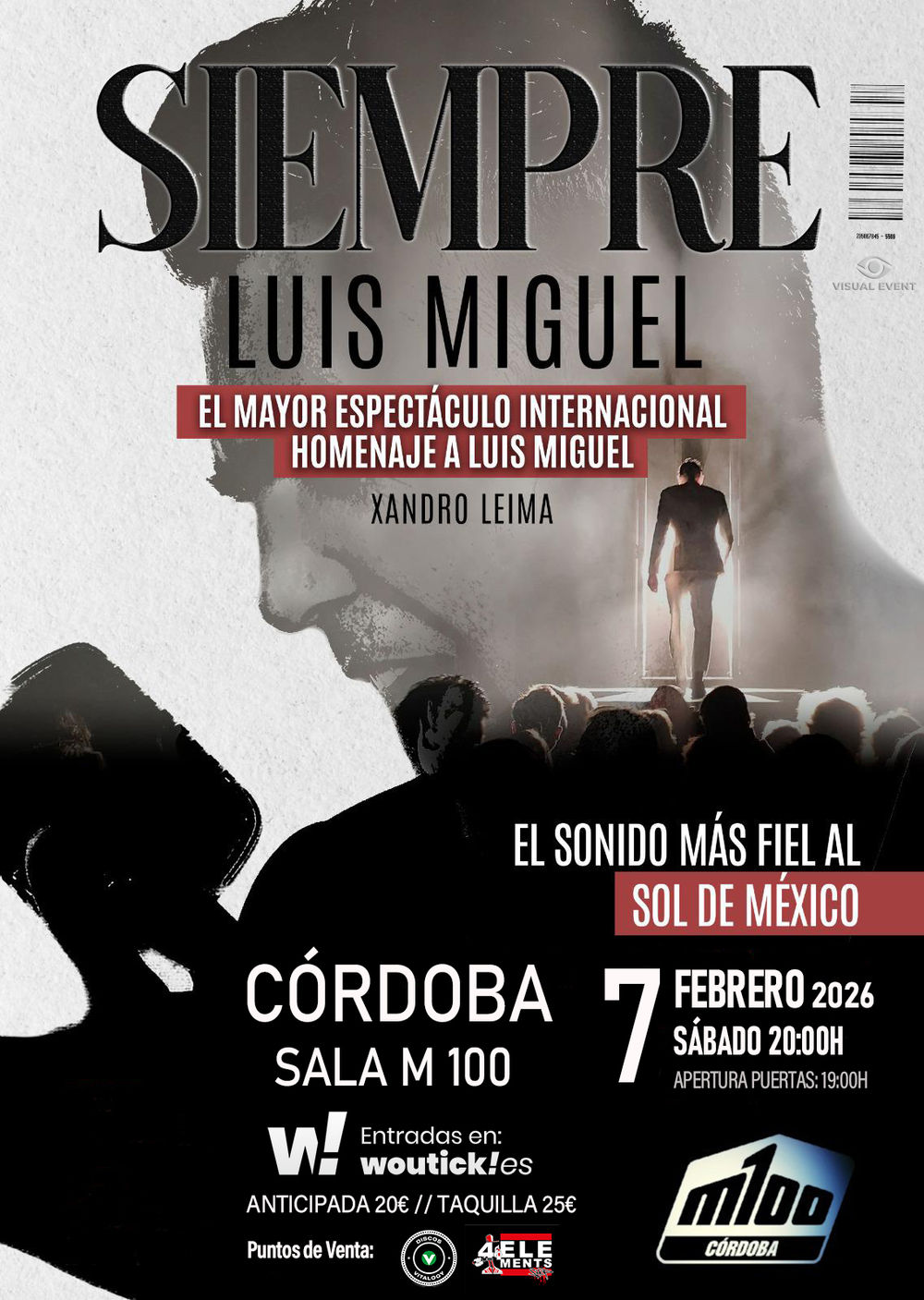 Febrero-7 / Sala M100 / Xandro Leima (Tributo Luis Miguel) / Córdoba 2026