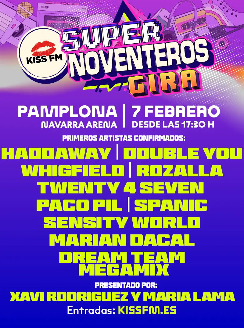 Febrero-7 / Navarra Arena / Supernoventeros: Rozalla, Haddaway, Whigfield, Double You… / Pamplona-Iruña 2026