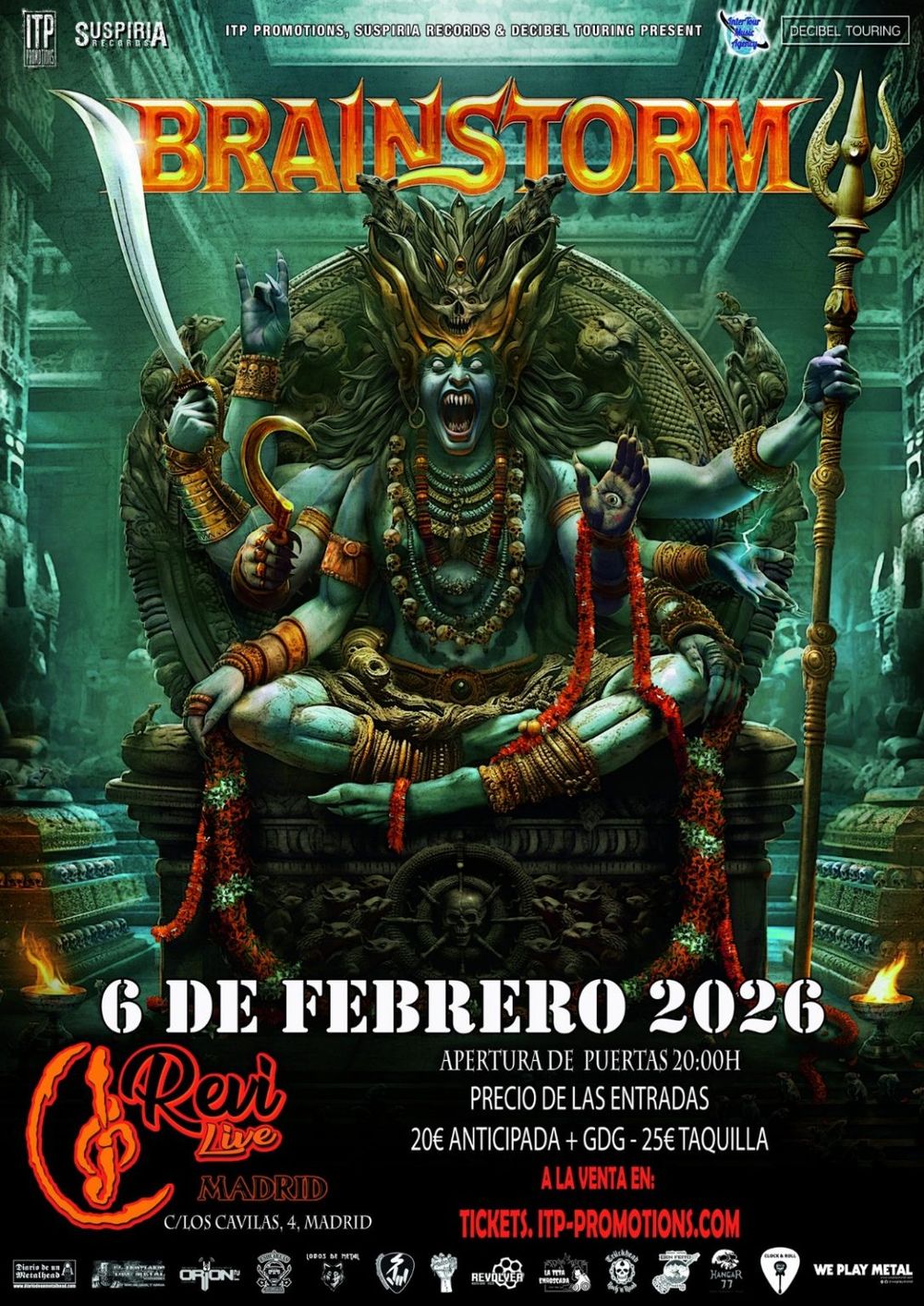Febrero-6 / Sala Revi Live / Brainstorm + Glasya / Madrid 2026