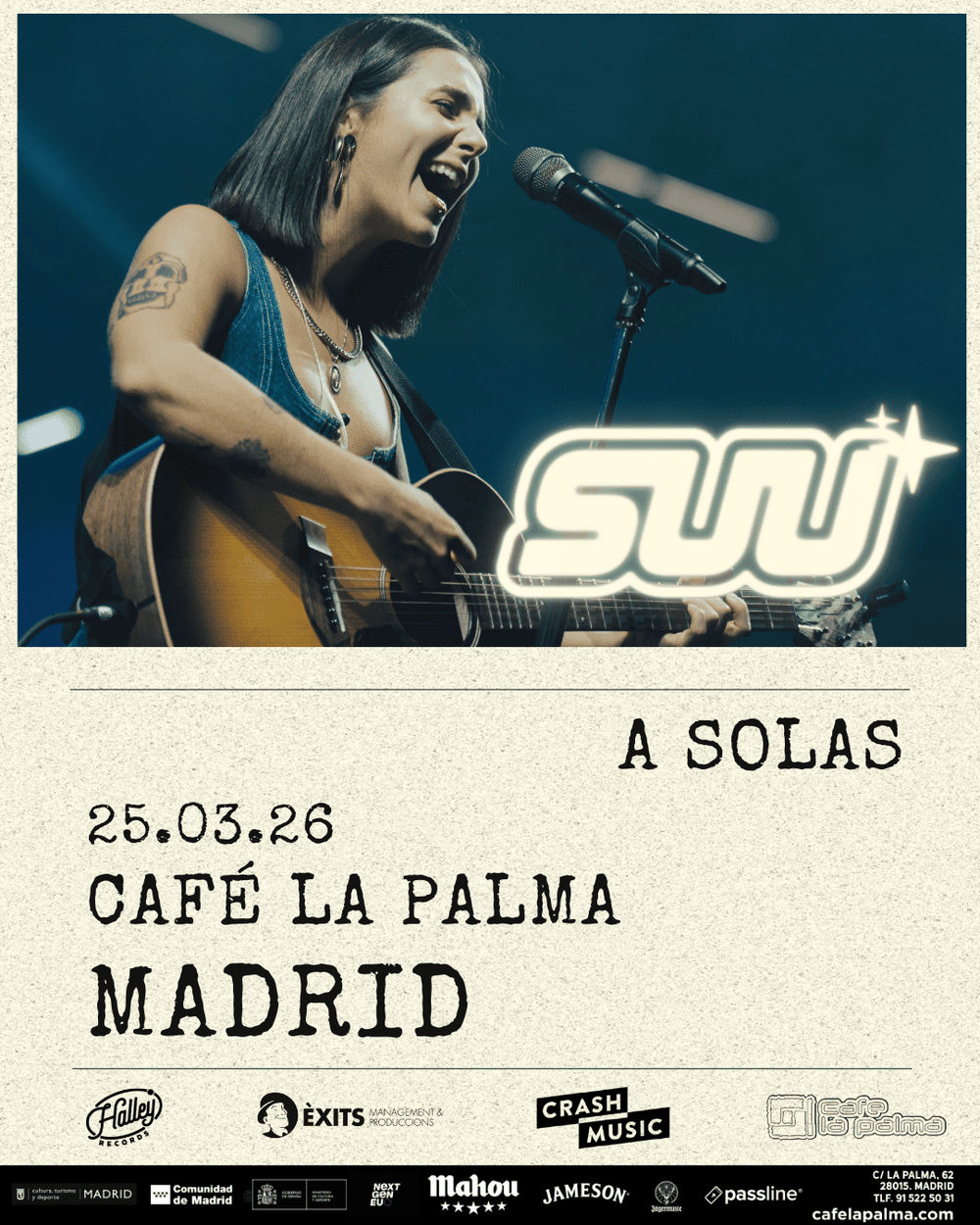 Marzo-25 · Concierto de Suu en Café La Palma (Madrid, 2026)