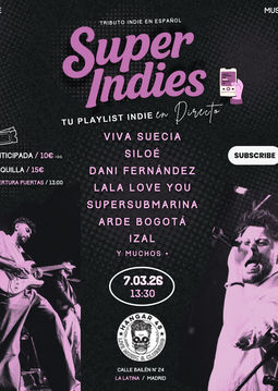 Concierto de Superindies en Hangar 48 (Madrid) · 7 de marzo, 2026