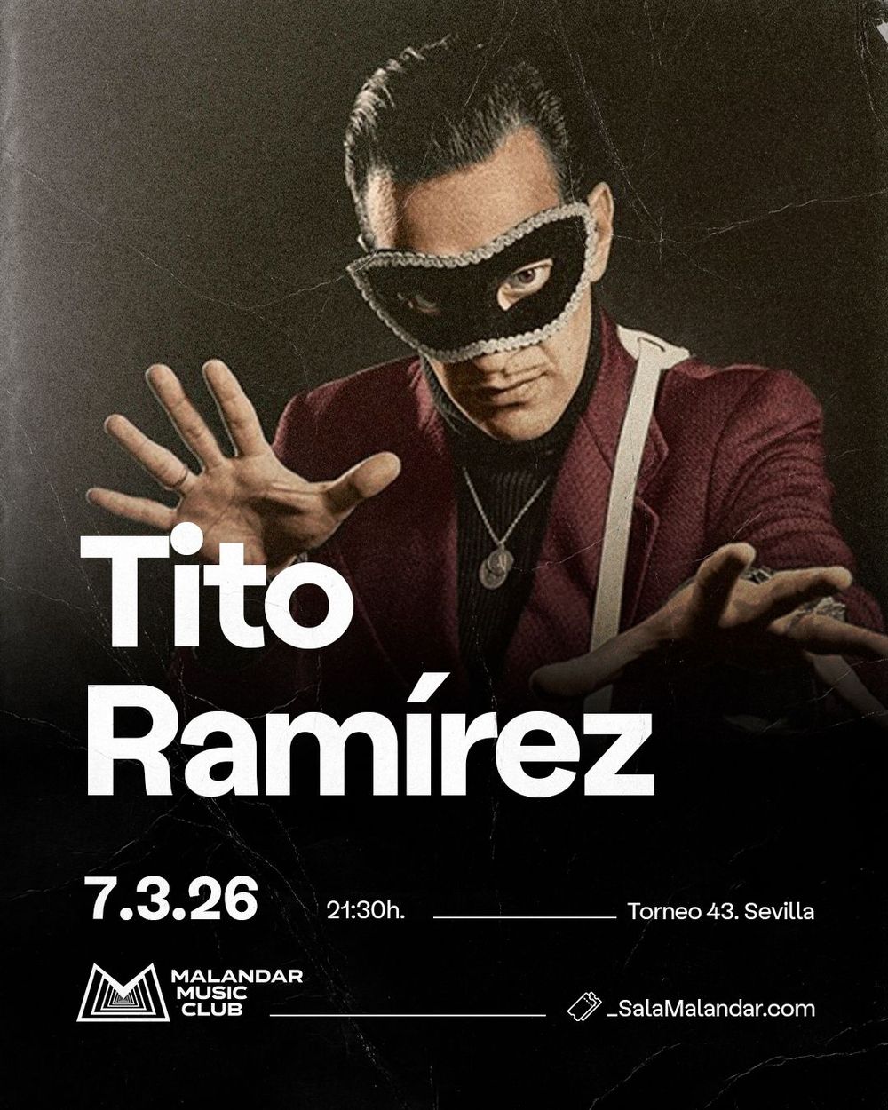 Concierto de  Tito Ramírez en Malandar (Sevilla) · 7 de marzo, 2026