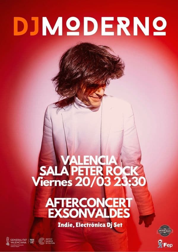 Concierto de DJ Moderno en Peter Rock Club (Valencia) · 20 de marzo, 2026