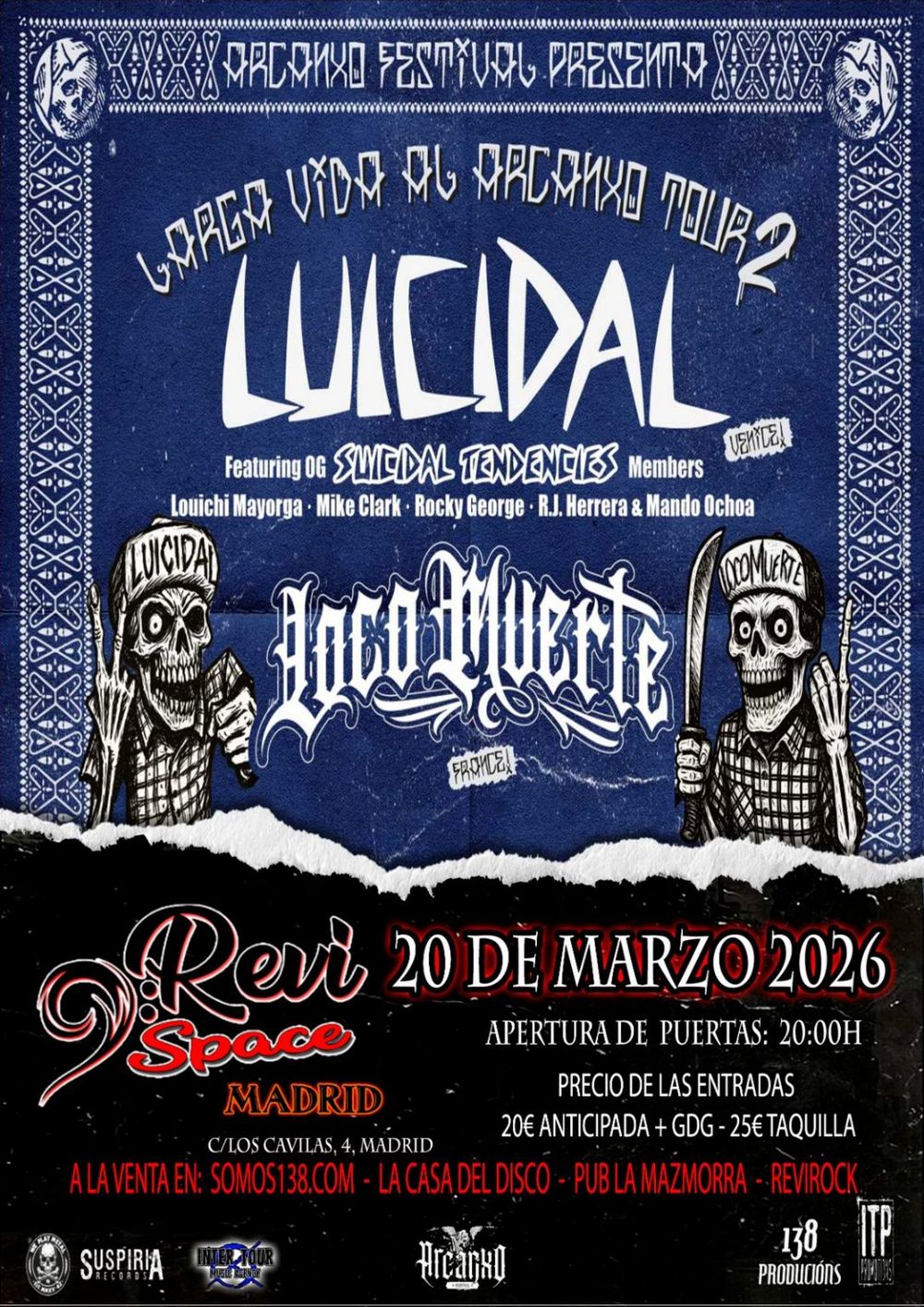 Concierto de Luicidal + Locomuerte en Revi Live (Madrid) · 20 de marzo, 2026