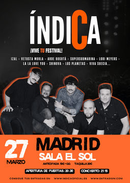 Concierto de Índica en Sala el Sol (Madrid) · 26 de Marzo, 2026