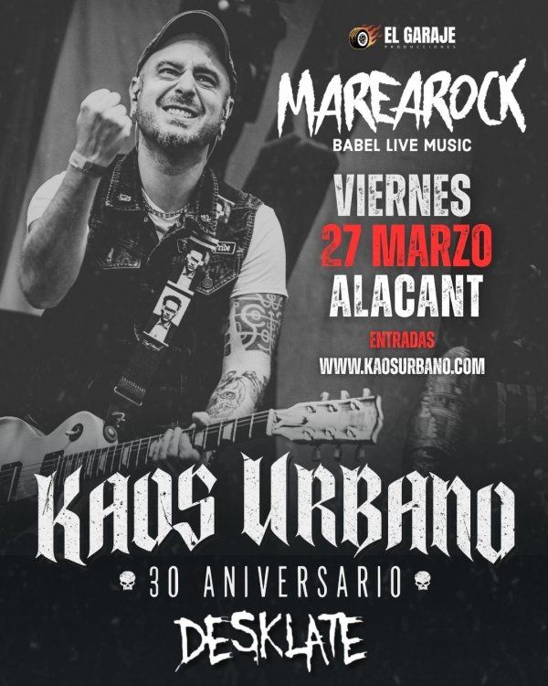 Concierto de Kaos Urbano + Deskalate en Sala Marearock (Alicante) · 27 de marzo, 2026