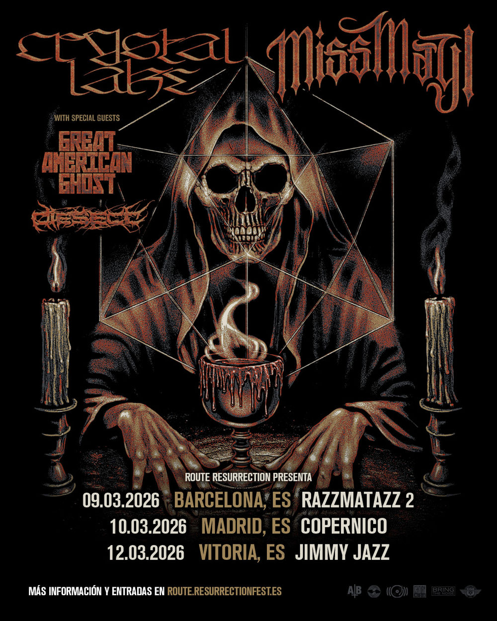 Marzo-10 · Concierto de Crystal Lake + Miss May I en Sala Copérnico (Madrid, 2026)