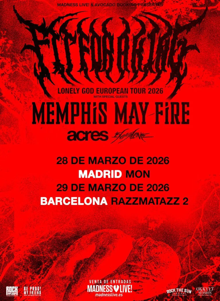 Marzo-28 / Sala Mon Live / Fit for a King + Memphis May Fire + Acres + 156/Silence / Madrid 2026