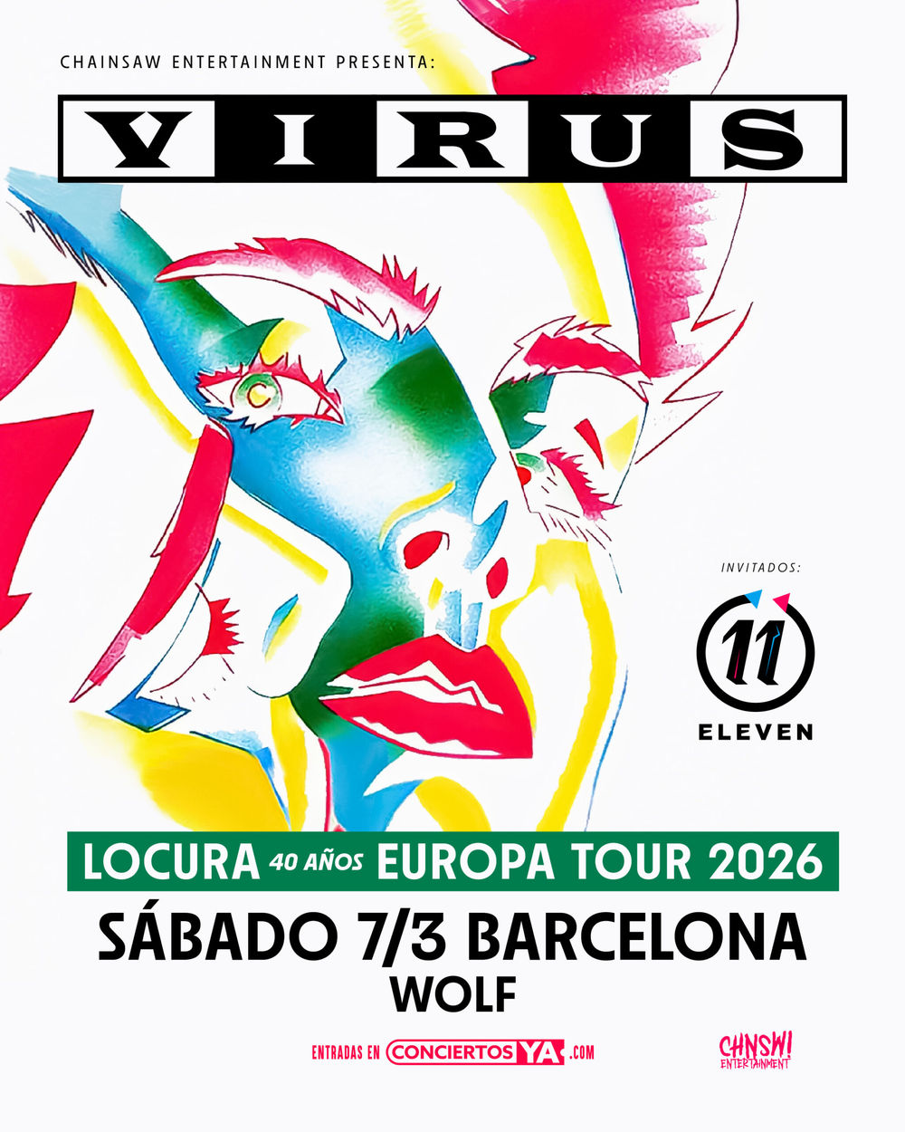 Marzo-7 / Sala Wolf / Virus + Eleven / Barcelona 2026