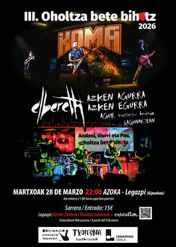 Concierto de Koma + Elbereth en Azoka (Legazpi) · 28 de marzo, 2026