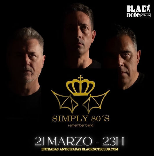 Concierto de Simply 80’s en Black Note Club (Valencia) · 21 de marzo, 2026