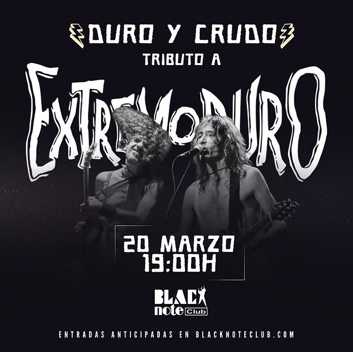 Duro y Crudo ‘Tributo Extremoduro’ en Black Note Club (Valencia) · 20 de marzo, 2026