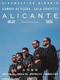 Concierto de Diagnóstico Binario en Confetti Playa (Alicante) · 6 de marzo, 2026