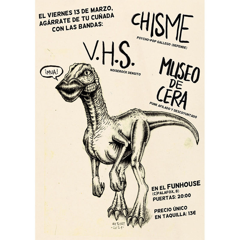 Concierto de Chisme + VHS + Museo de Cera en Fun House (Madrid) · 13 de marzo, 2026