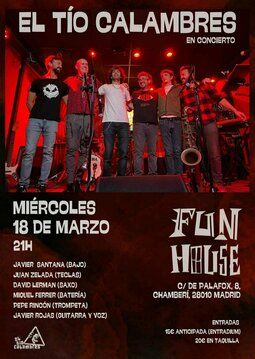 Concierto de El Tío Calambres en Fun House (Madrid) · 18 de marzo, 2026