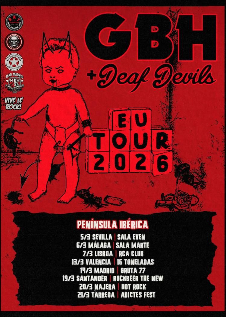 Concierto de GBH + Deaf Devils en Hot Rock (Nájera) · 20 de marzo, 2026
