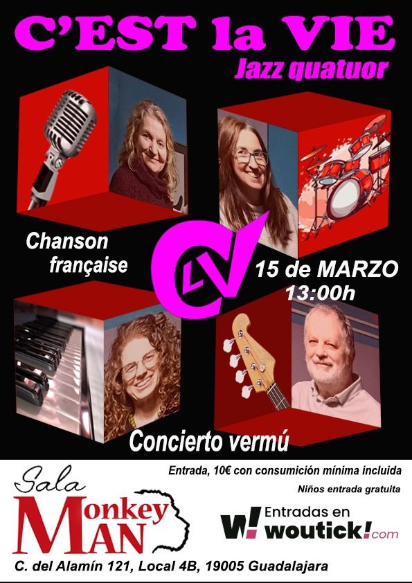 Concierto de C’est La Vie Jazz Quatuor en Monkey Man (Guadalajara) · 15 de marzo, 2026