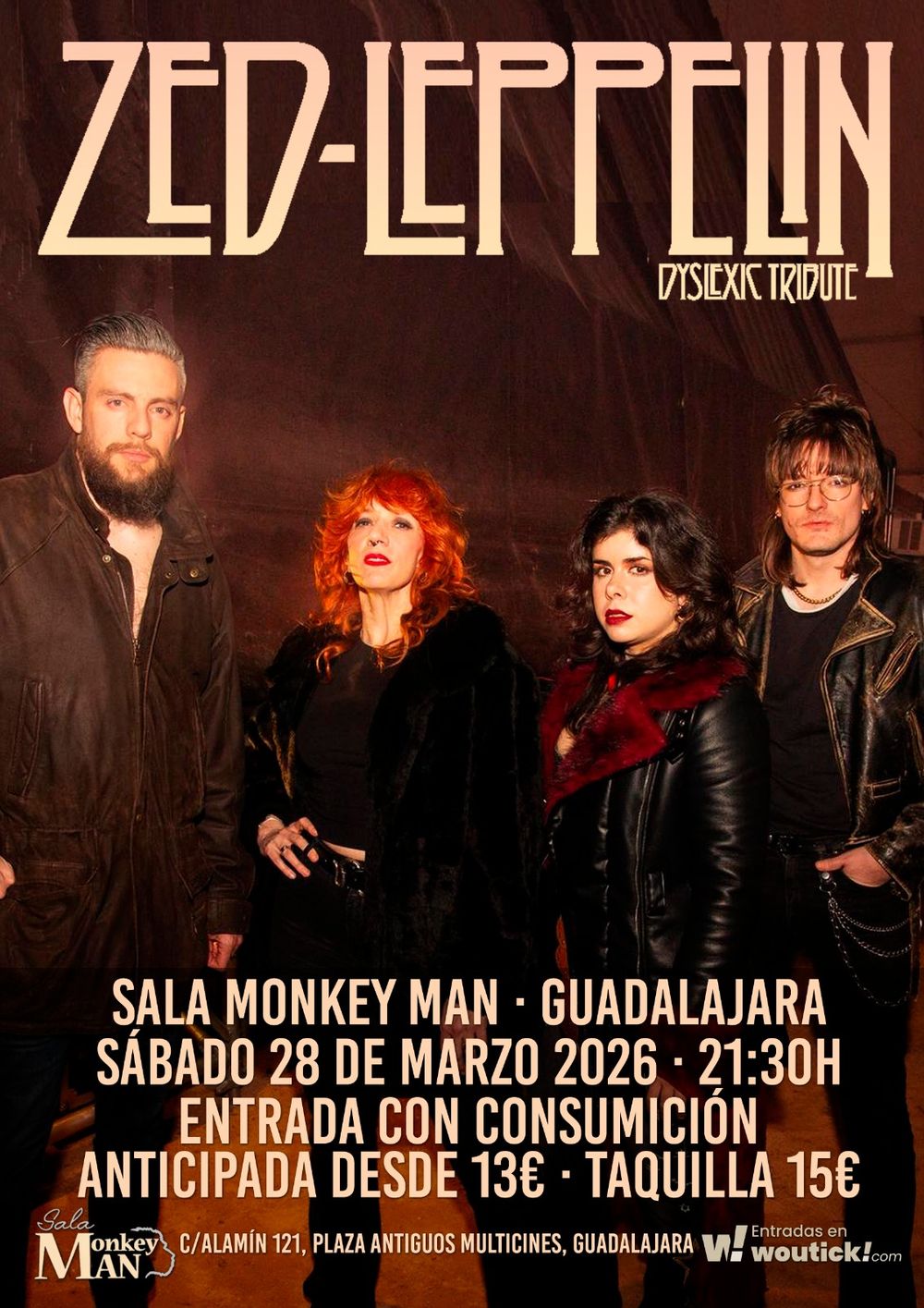 Zed Leppelin ‘Tributo Led Zeppelin’ en Monkey Man (Guadalajara) · 28 de marzo, 2026