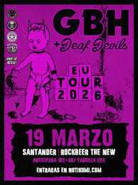Concierto de GBH + Deaf Devils en Rock Beer the New (Santander) · 19 de marzo, 2026