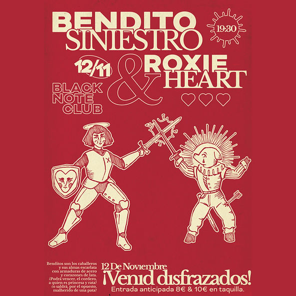 Noviembre-12 / Black Note Club / Bendito Siniestro & Roxie Heart