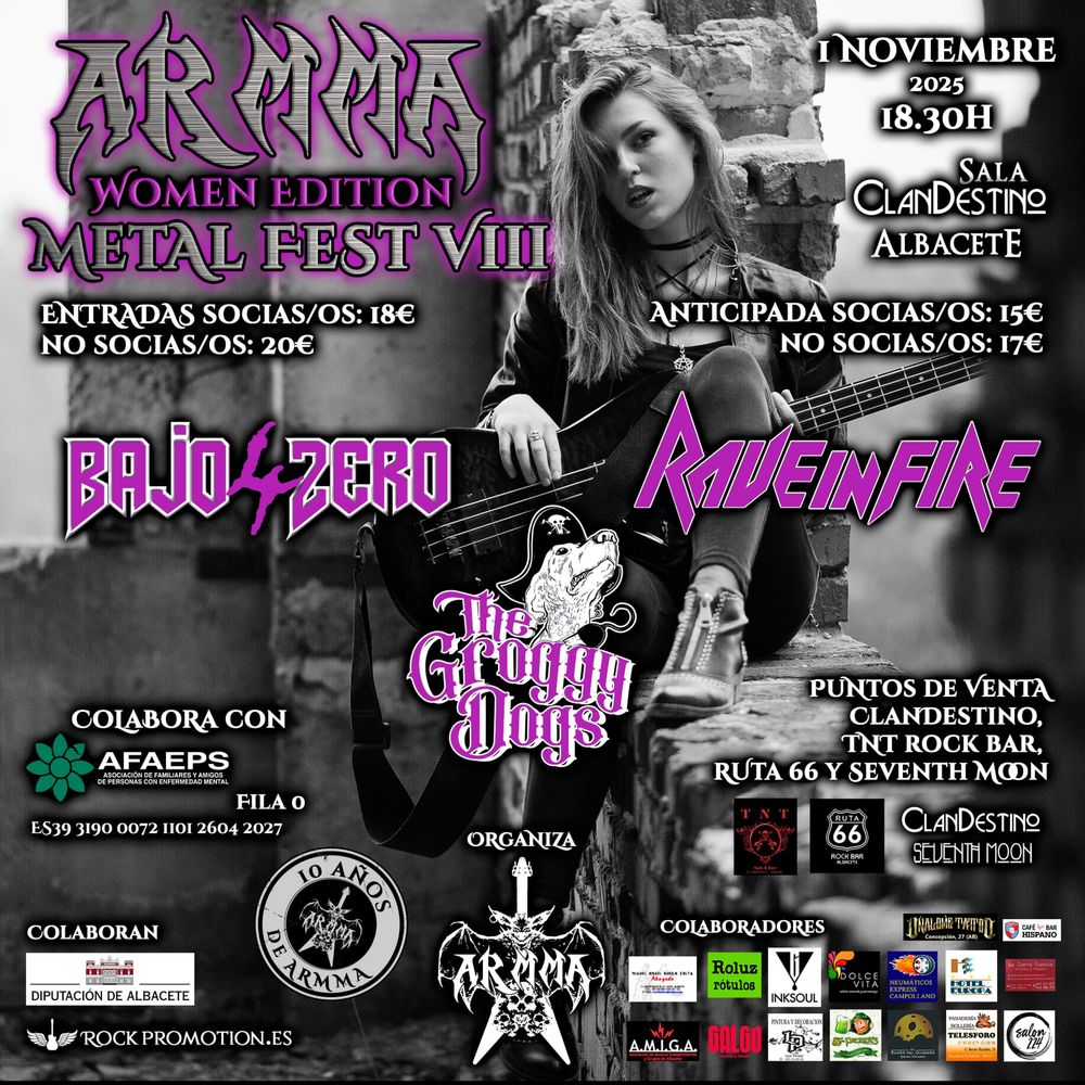 Noviembre-1 / Sala ClanDestino / Arma Metal Fest VIII (RaveInFire, BajoZero, Groggy Dogs)